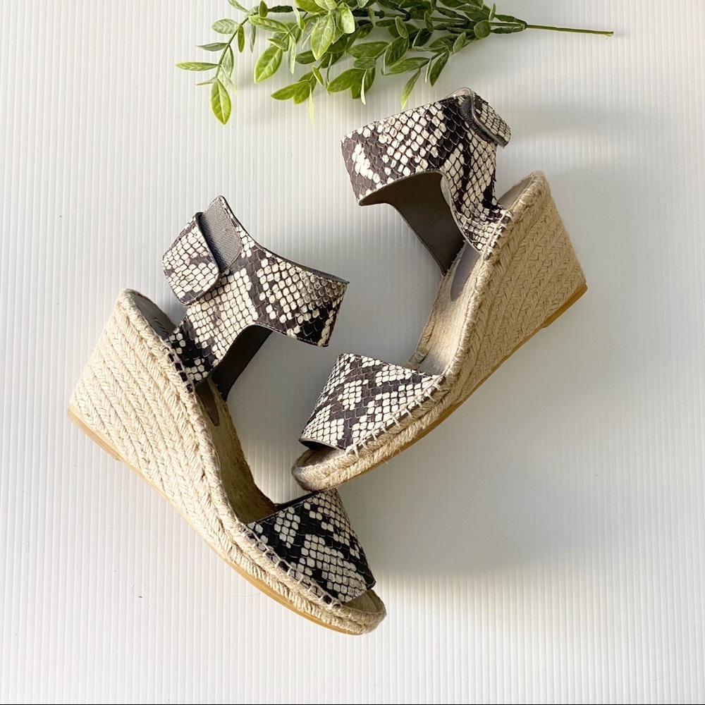 Vince-Sophie Python-Print Leather Espadrille Wedge - image 5
